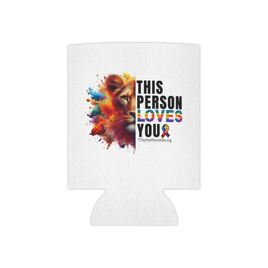 Colorful Lion Can Cooler - "This Person Loves You" Gift for Loved Ones