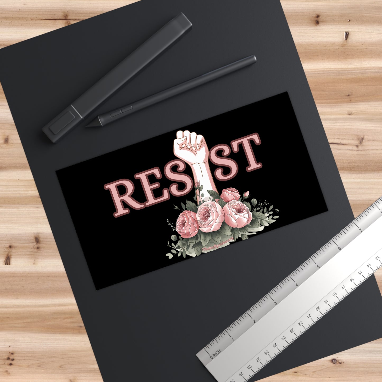 Resist Floral Bumper Sticker | Empowering Car Décor for Activists