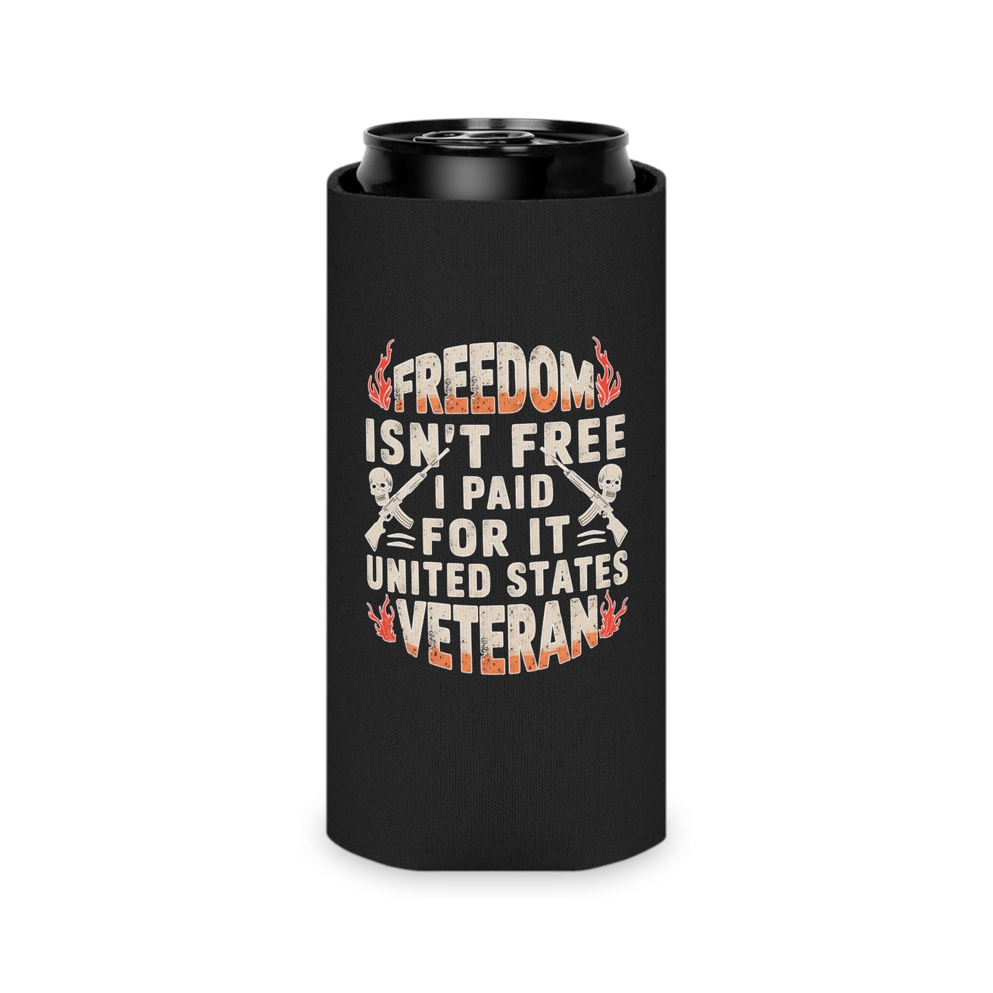 Freedom Isn't Free Can Cooler - U.S. Veteran Design, Perfect for Memorial Day and Veterans Day