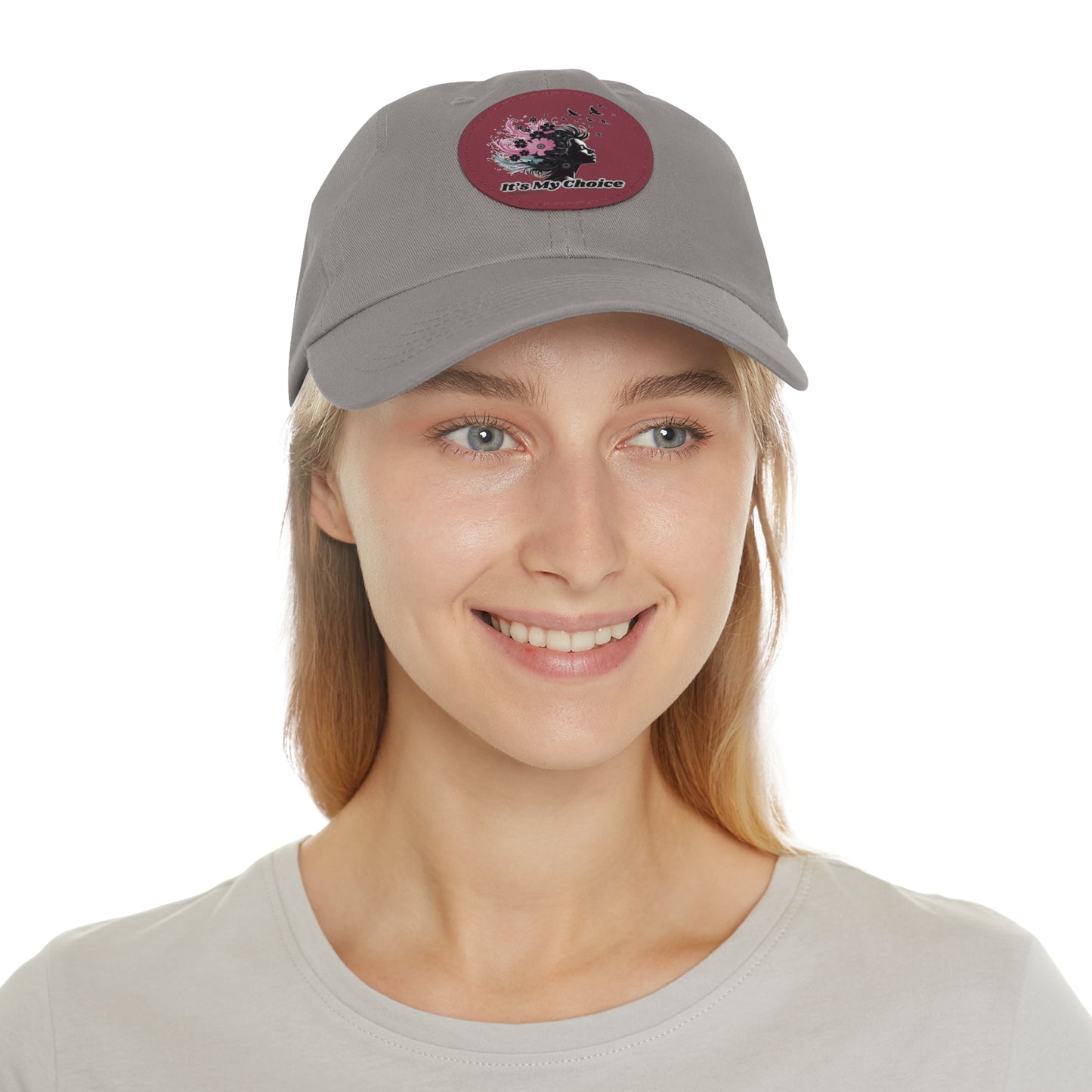 Floral Dad Hat with Leather Patch - "It's My Choice"