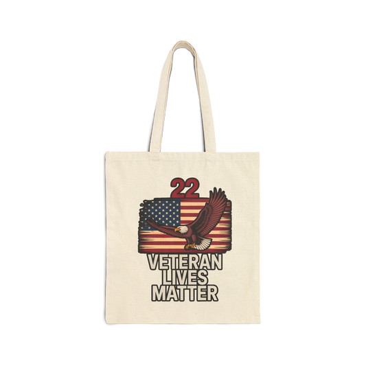 Veteran Lives Matter Cotton Canvas Tote Bag