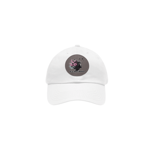 Floral Dad Hat with Leather Patch - "It's My Choice"