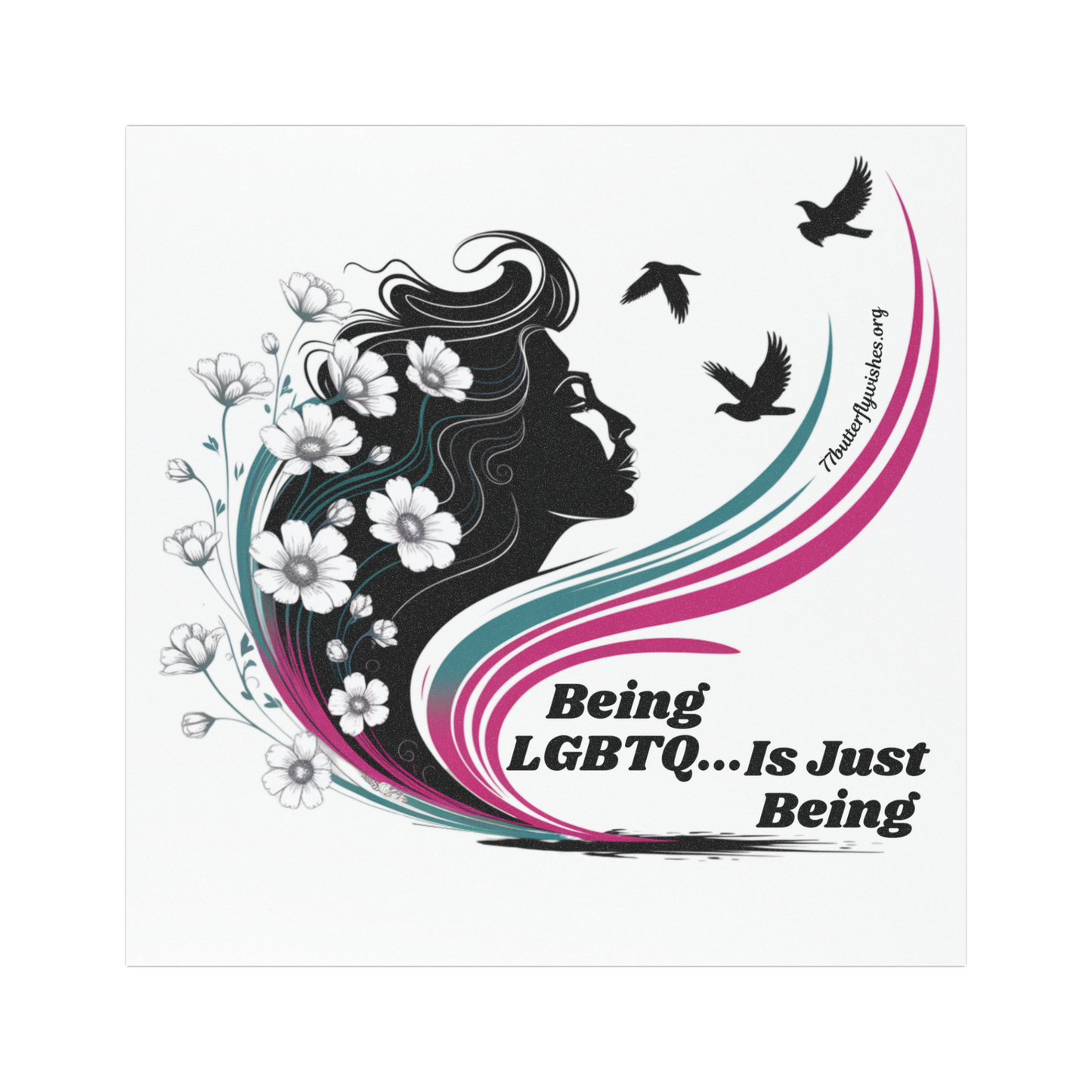 LGBTQ Pride Car Magnet - 'Being LGBTQ...Is Just Being' - Floral Design for All