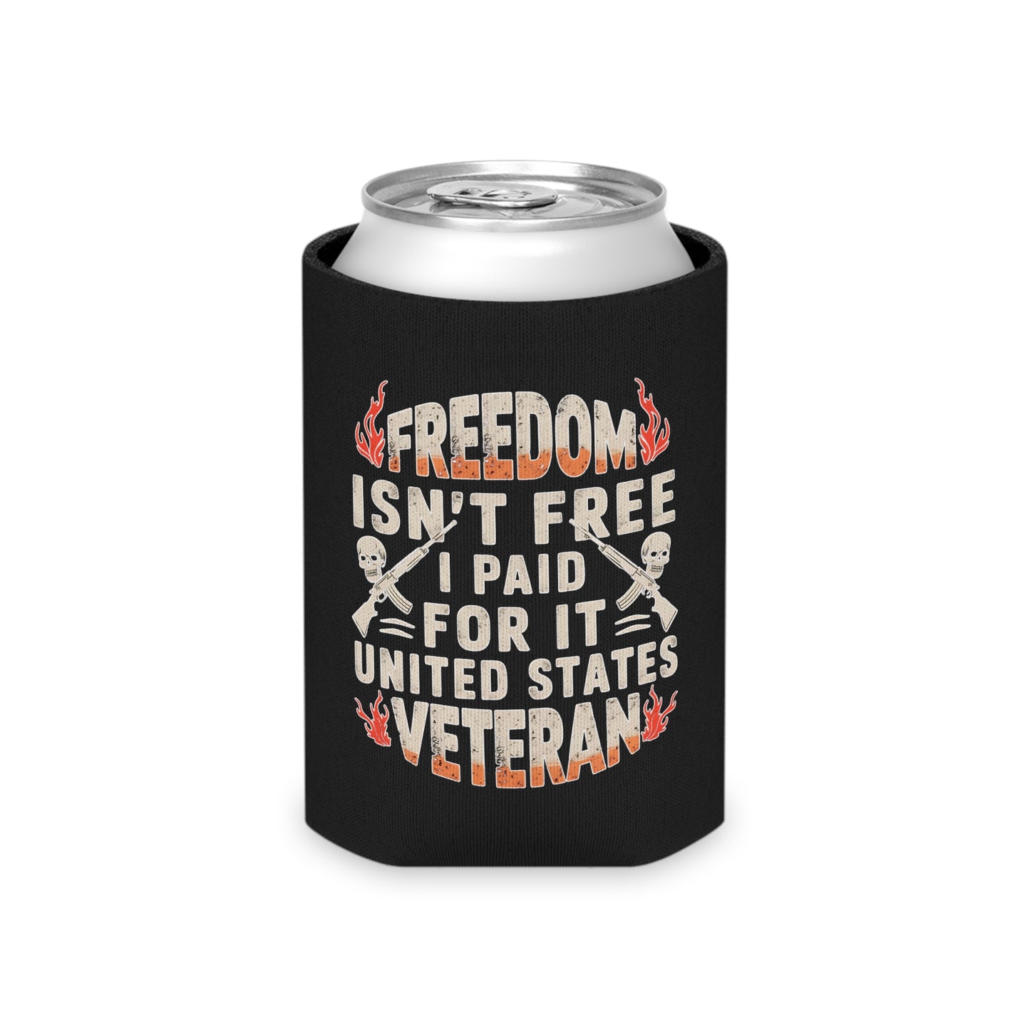 Freedom Isn't Free Can Cooler - U.S. Veteran Design, Perfect for Memorial Day and Veterans Day