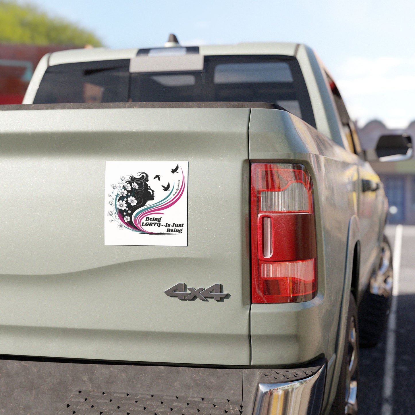 LGBTQ Pride Car Magnet - 'Being LGBTQ...Is Just Being' - Floral Design for All