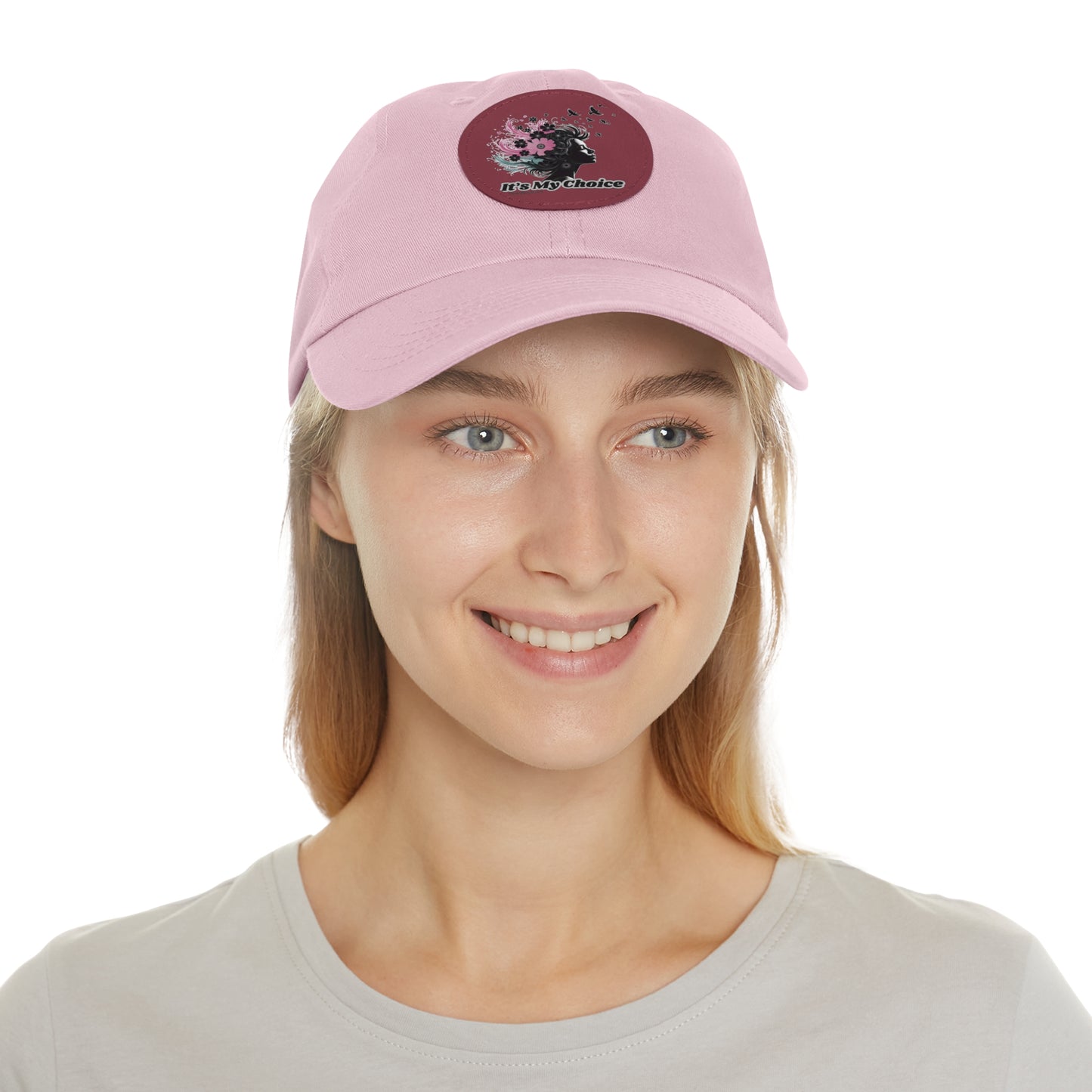 Floral Dad Hat with Leather Patch - "It's My Choice"