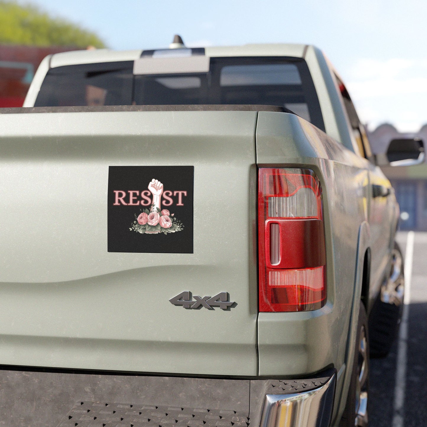 Empowering Resist Car Magnets with Floral Design