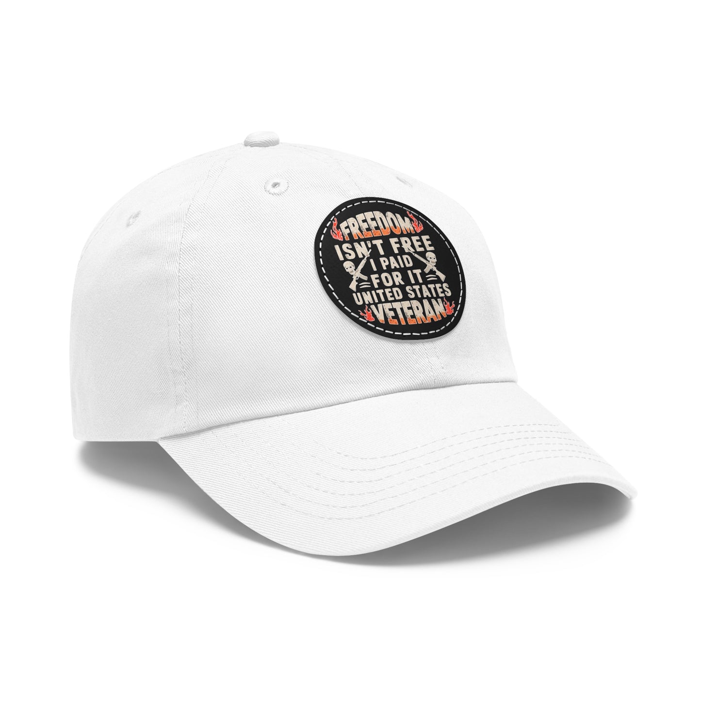Veteran Tribute Dad Hat - Freedom Isn't Free Leather Patch